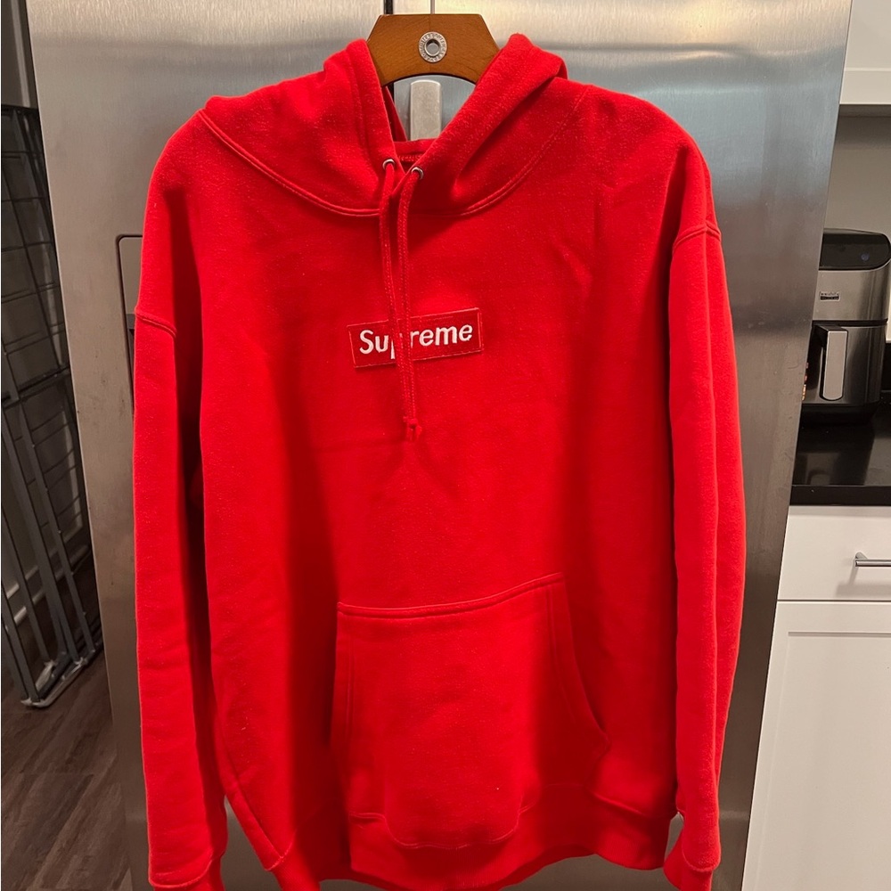 Supreme Red Cotton Blend Hoodie Sweatshirt